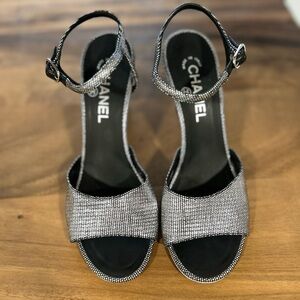 Chanel Silver Measuring Stick Sandals